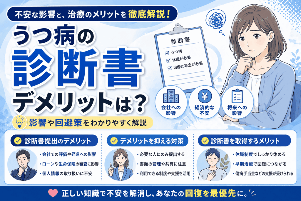 うつ病の診断書をもらうデメリットは？影響や回避策を徹底解説