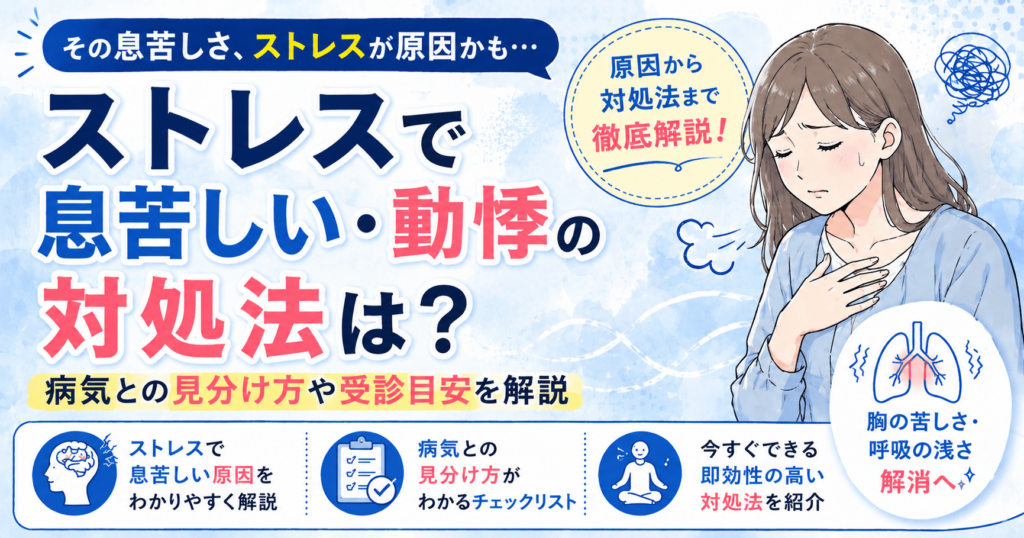 ストレスで息苦しい・動悸の対処法は?病気との見分け方も紹介