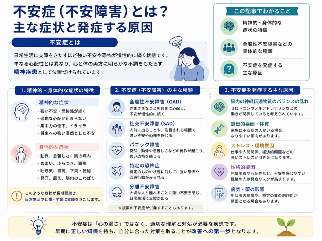 不安症（不安障害）とは？主な症状と発症する原因画像
