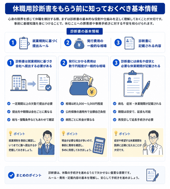 診断書をもらう前に知っておくべき基本情報