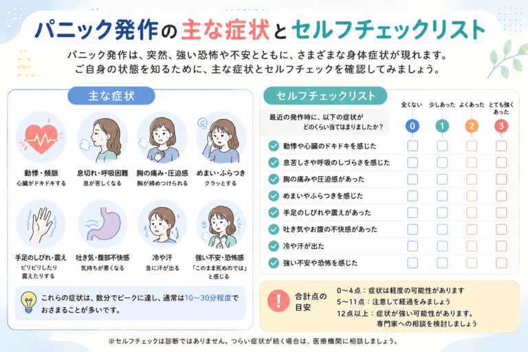 パニック発作の主な症状とセルフチェックリスト