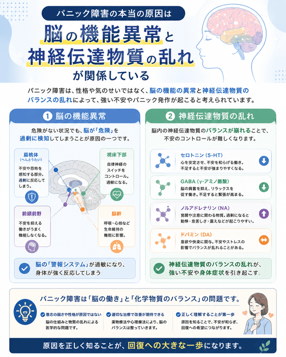 パニック障害の本当の原因は脳の説明画像