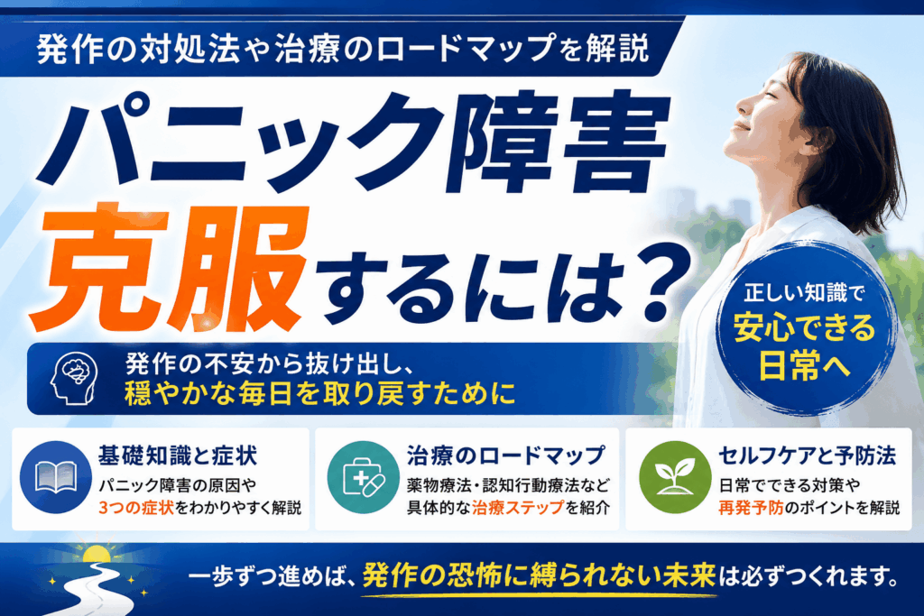 パニック障害を克服するには？発作の対処法や治療のロードマップを解説