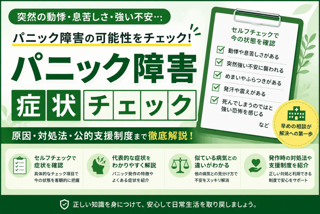 パニック障害の症状をセルフチェック！原因や発作時の対処法を解説