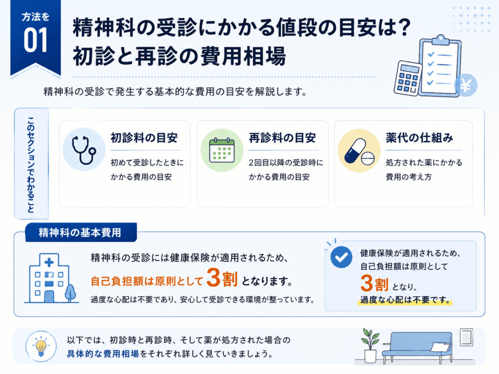 精神科の受診にかかる値段の目安は？初診と再診の費用相場画像