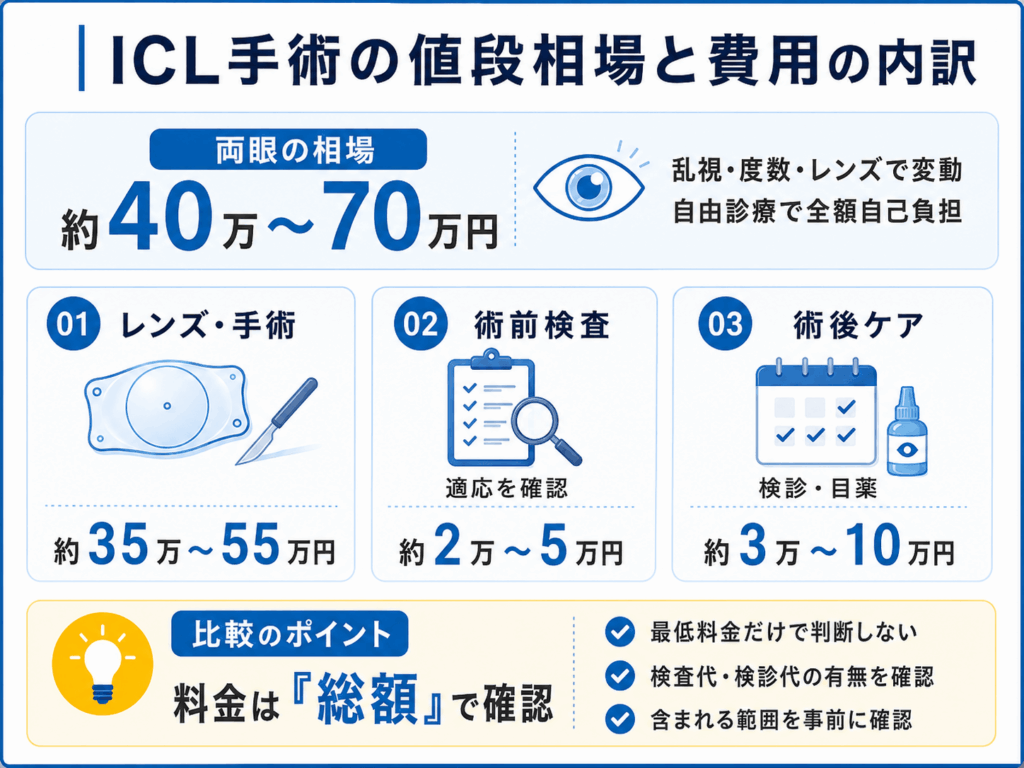ICL手術の値段相場と具体的な費用の内訳