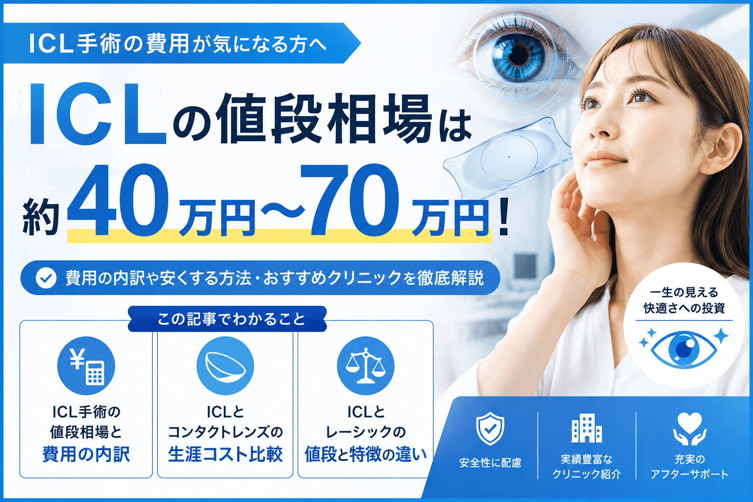 ICLの値段相場はいくら?費用が安いおすすめクリニック5選を徹底比較