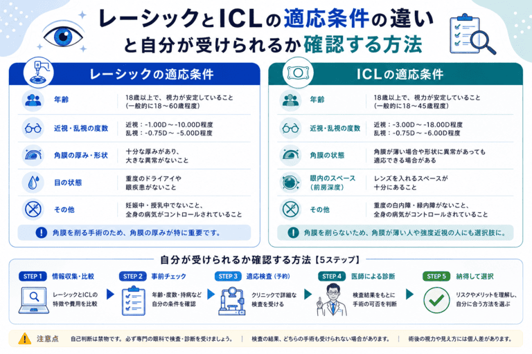 レーシック・ICLの適応条件と確認方法の解説