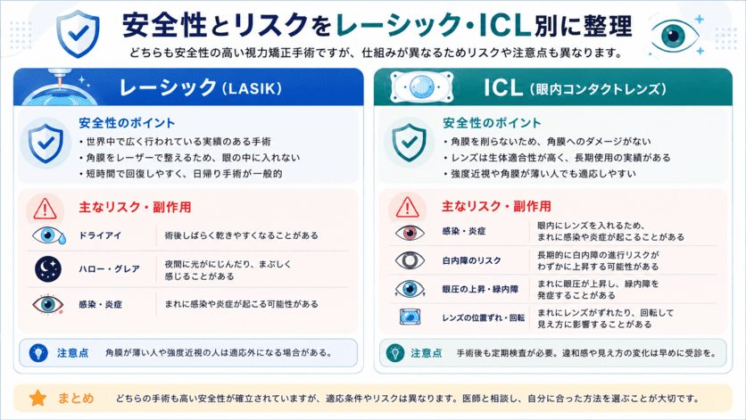 レーシック・ICLの安全性とリスクの解説